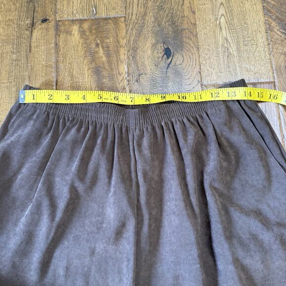 Alfred Dunner Pull On Trouser Pants Womens 14 Relaxed Taper Elastic Waist Brown - Picture 3 of 6